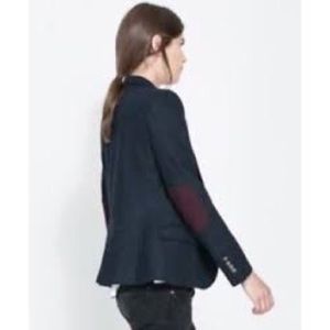 Zara Lambswool blazer with Elbow Patch xs